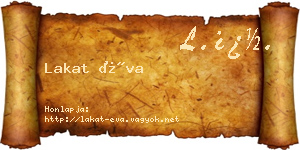 Lakat Éva névjegykártya